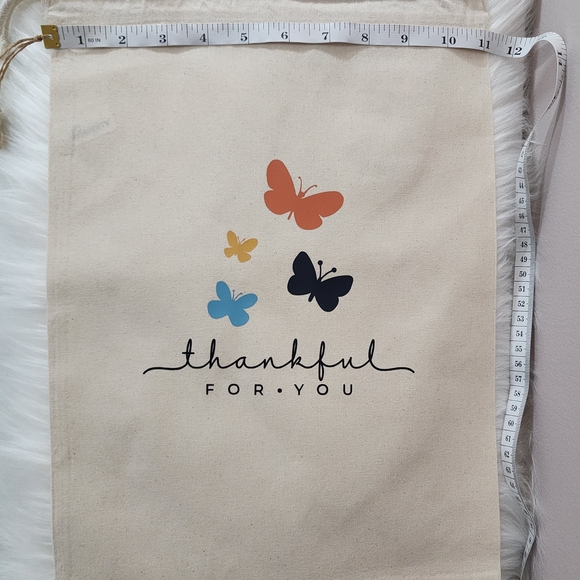 Port Authority Tote with Butterfly Design - Cream, Orange, Blue, Black Gift Bag - Picture 4 of 4